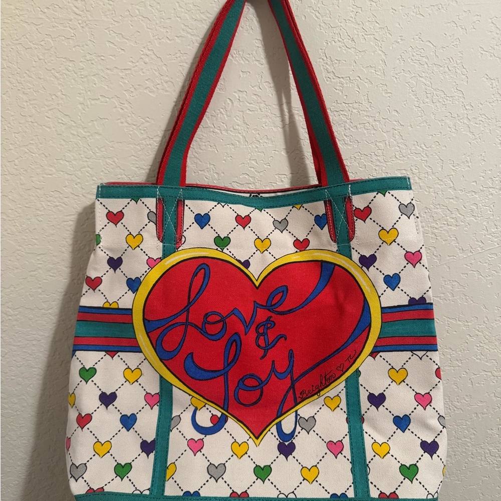Brighton Love and Joy Heart Canvas Tote Bag